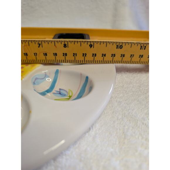 World Bazaar's Inc. Dining Serveware, Easter Pastel Tulips Deviled Eggs Platter - Picture 5 of 9